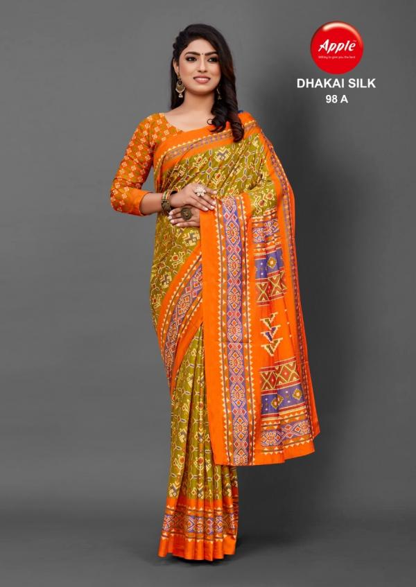 Apple Dhakai Silk 98 Casual Wear Designer Saree Collection