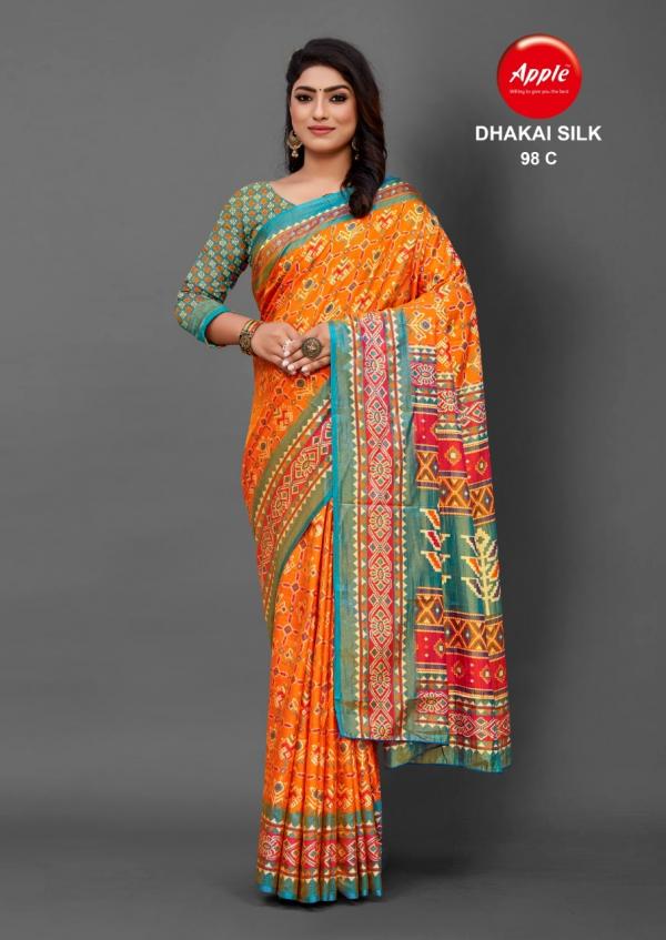 Apple Dhakai Silk 98 Casual Wear Designer Saree Collection