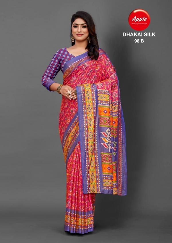 Apple Dhakai Silk 98 Casual Wear Designer Saree Collection