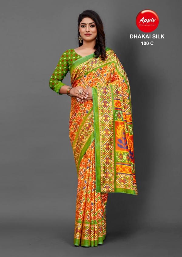 Apple Dhakai Silk 100 Casual Wear Saree Collection