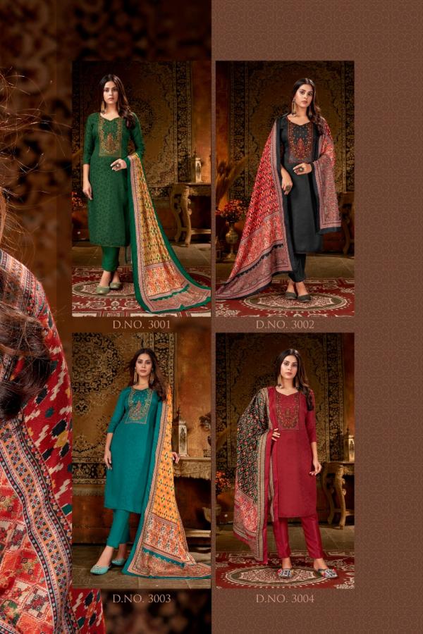 Bipson Kashmiri Beauty 3001 To 3004 Pashmina Dress Material