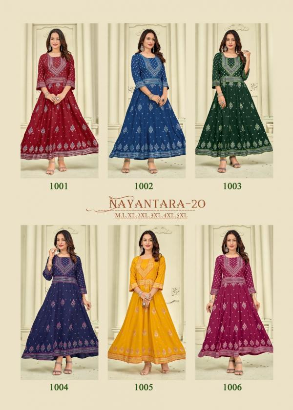 Banwery Nayanthara 20 Printed Long Anarkali Kurti Collection