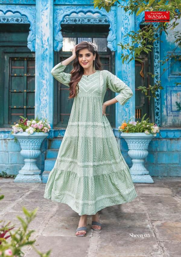 Wanna Sheen Rayon Trending Wear Printed Long Kurti Collection