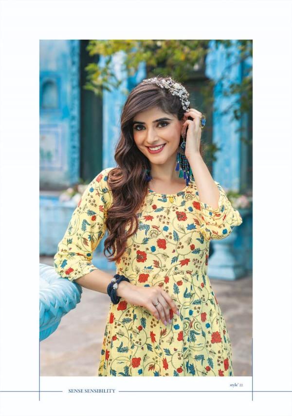 Wanna Sheen Rayon Trending Wear Printed Long Kurti Collection