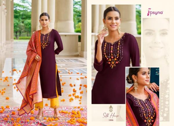 Psyna Silk House Beautiful Silk Designer Ready Made Collection