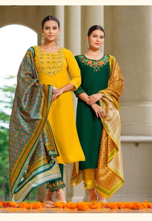 Psyna Silk House Beautiful Silk Designer Ready Made Collection