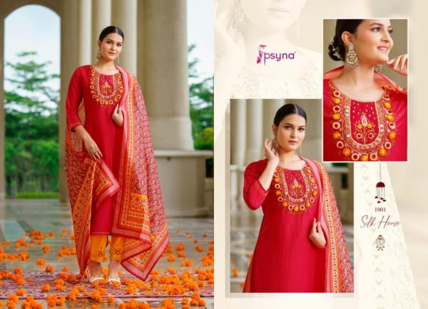 Psyna Silk House Beautiful Silk Designer Ready Made Collection