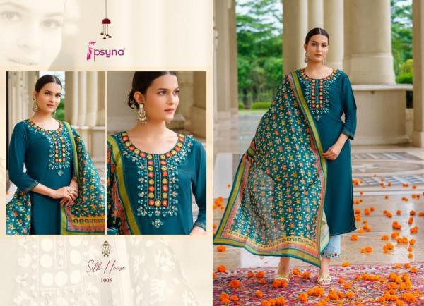 Psyna Silk House Beautiful Silk Designer Ready Made Collection