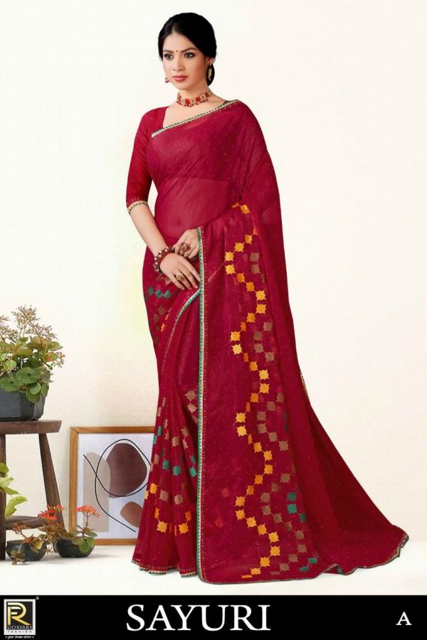 Ronisha Sayuri Festive Wear Chiffon Designer Saree Collection