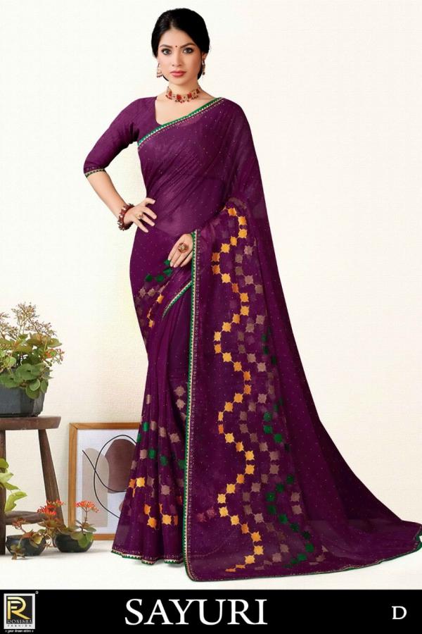 Ronisha Sayuri Festive Wear Chiffon Designer Saree Collection