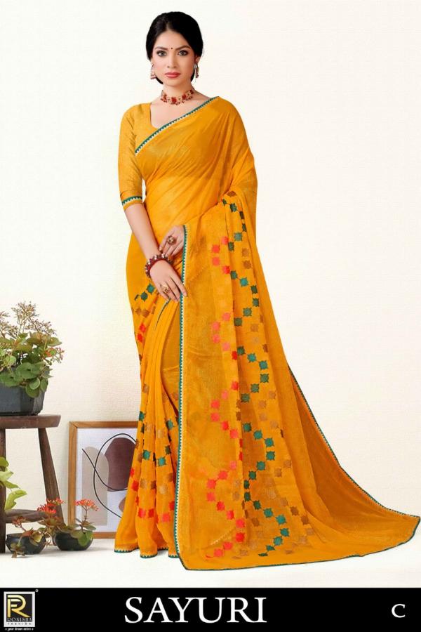 Ronisha Sayuri Festive Wear Chiffon Designer Saree Collection