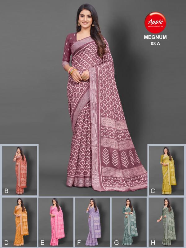 Apple Megnum 08 Casual Wear Cotton Saree Collection