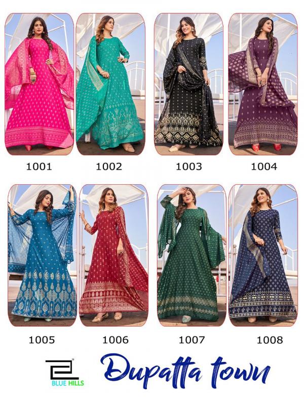 Blue Hills Dupatta Town Fancy Kurti With Dupatta Collection