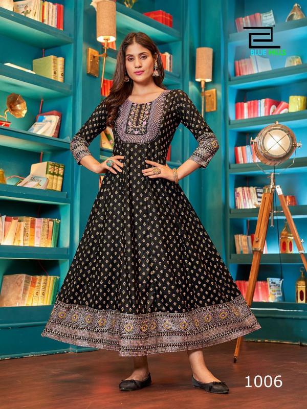 Blue Hills Cheese Heavy Rayon Long Anarkali Kurti Collection