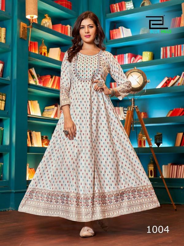 Blue Hills Cheese Heavy Rayon Long Anarkali Kurti Collection