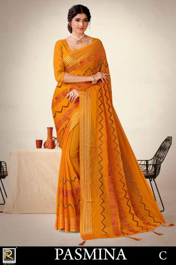 Ronisha Pasmina Fancy Wear Chiffon Saree Collection