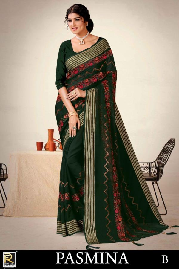 Ronisha Pasmina Fancy Wear Chiffon Saree Collection