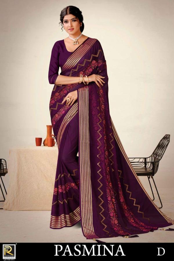 Ronisha Pasmina Fancy Wear Chiffon Saree Collection