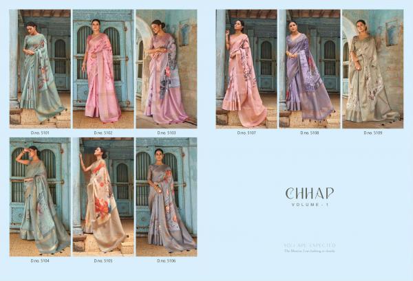 Bhumi Chhap 1 Pure Linen Floral Print Saree Collection