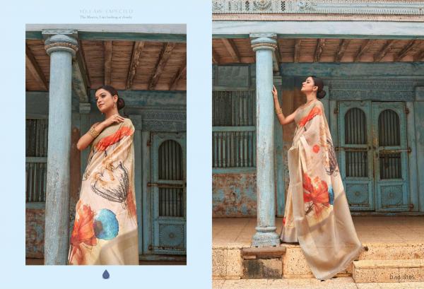 Bhumi Chhap 1 Pure Linen Floral Print Saree Collection