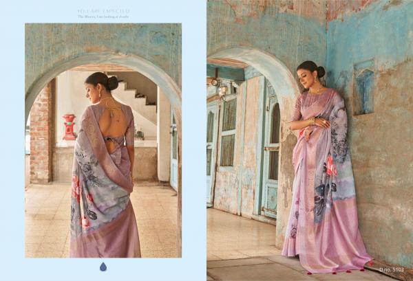 Bhumi Chhap 1 Pure Linen Floral Print Saree Collection