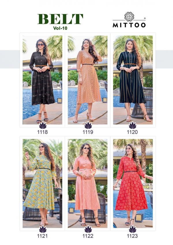 Mittoo Belt 10 Fancy Rayon Designer Kurti Collection