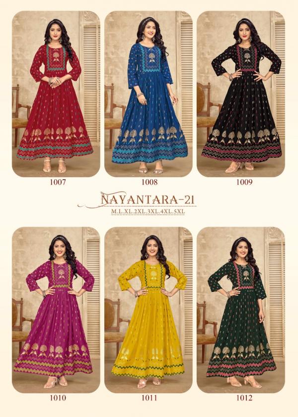 Banwery Nayanthara 21 Rayon Ethnic Long Anarkali Kurti Collection