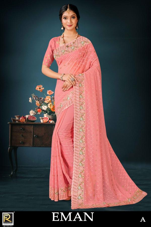 Ronisha Eman Fancy Wear Georgette Saree Collection