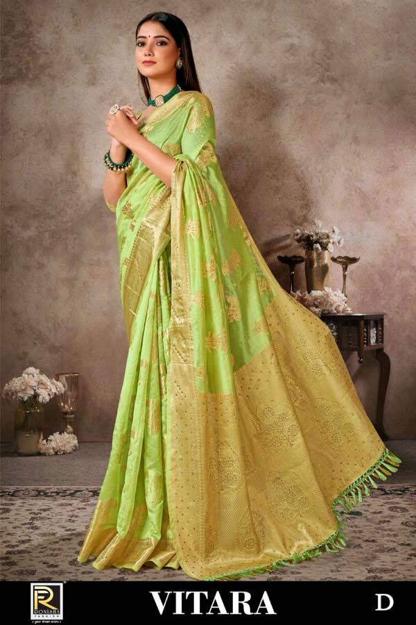 Ronisha Vitara Organza Silk Designar Exclusive Saree Collction 
