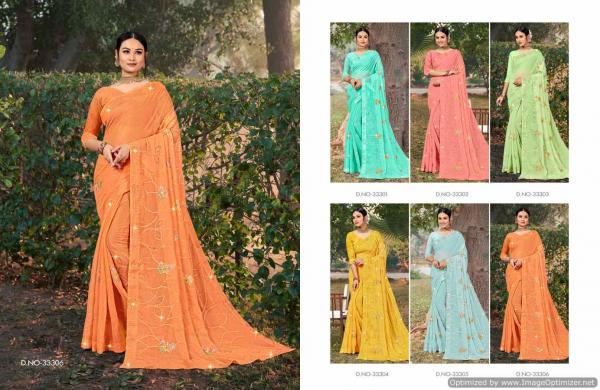 Saroj Advika 4 Fancy Simar Chiffon Saree Collection