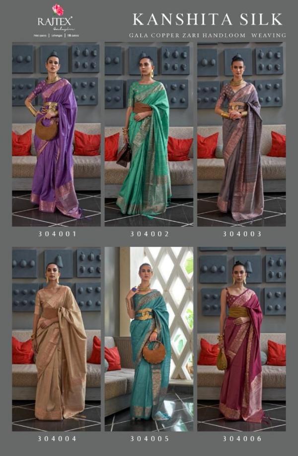 Rajtex Kanshit Silk Zari Handloom Weaving Saree Collection