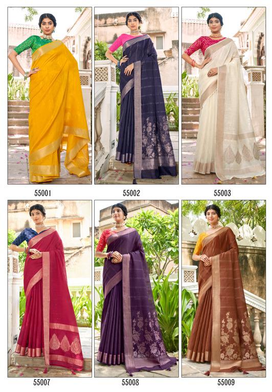 lt kashvi creation karwaan linen silk heavy look saree catalog