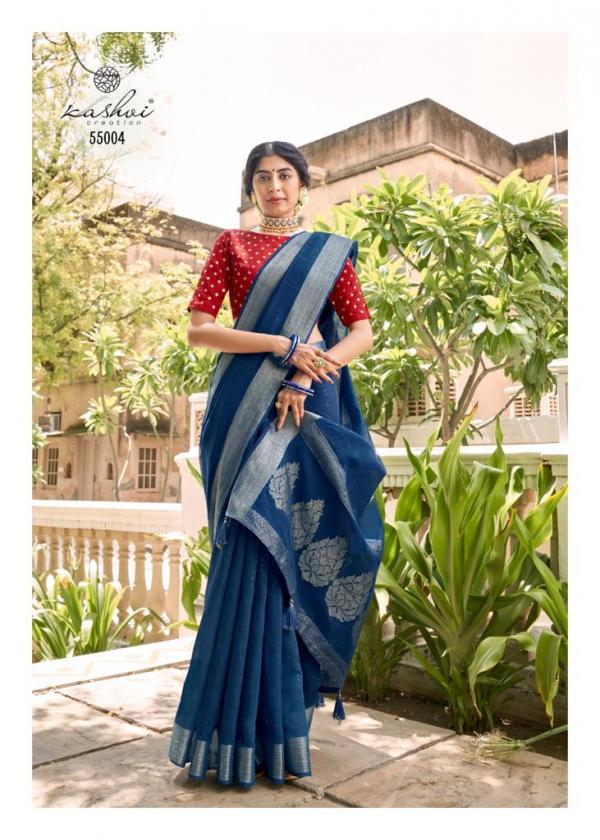 lt kashvi creation karwaan linen silk heavy look saree catalog