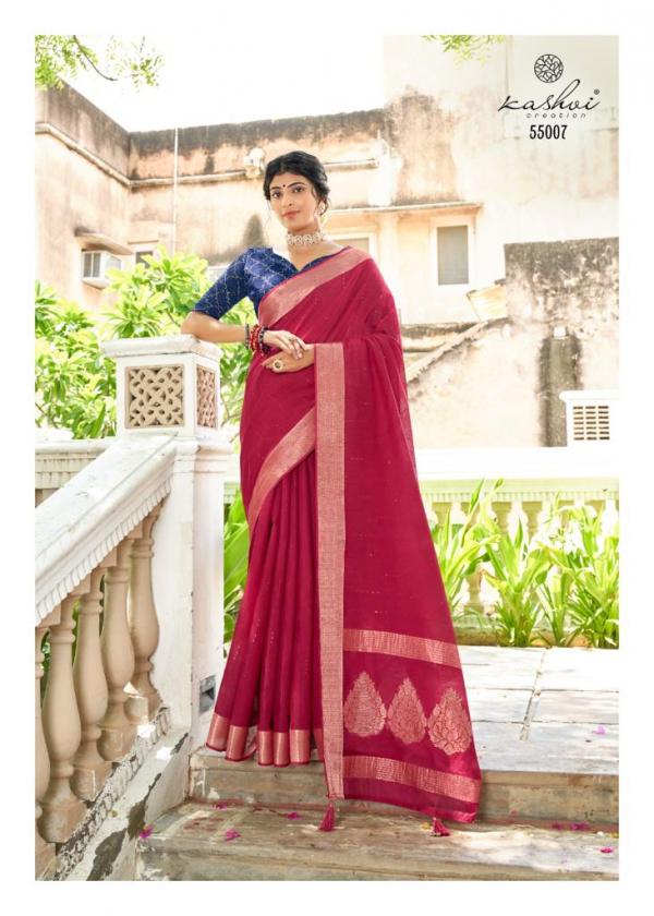 lt kashvi creation karwaan linen silk heavy look saree catalog