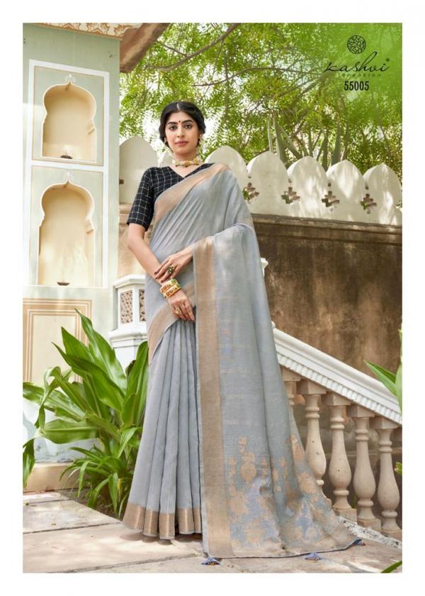 lt kashvi creation karwaan linen silk heavy look saree catalog