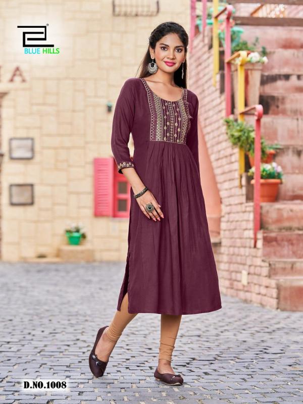 Blue Hills Classic Vol 15 Rayon Designer Plus Size Kurti Collection