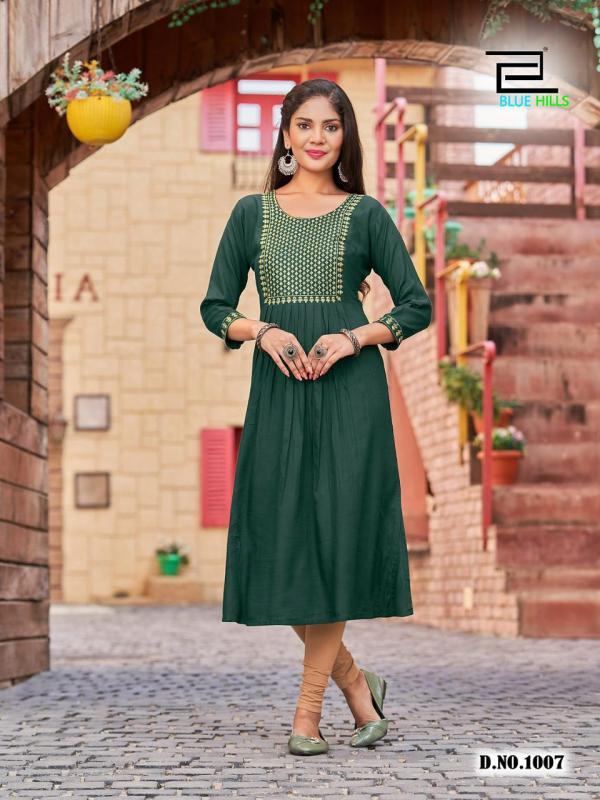 Blue Hills Classic Vol 15 Rayon Designer Plus Size Kurti Collection