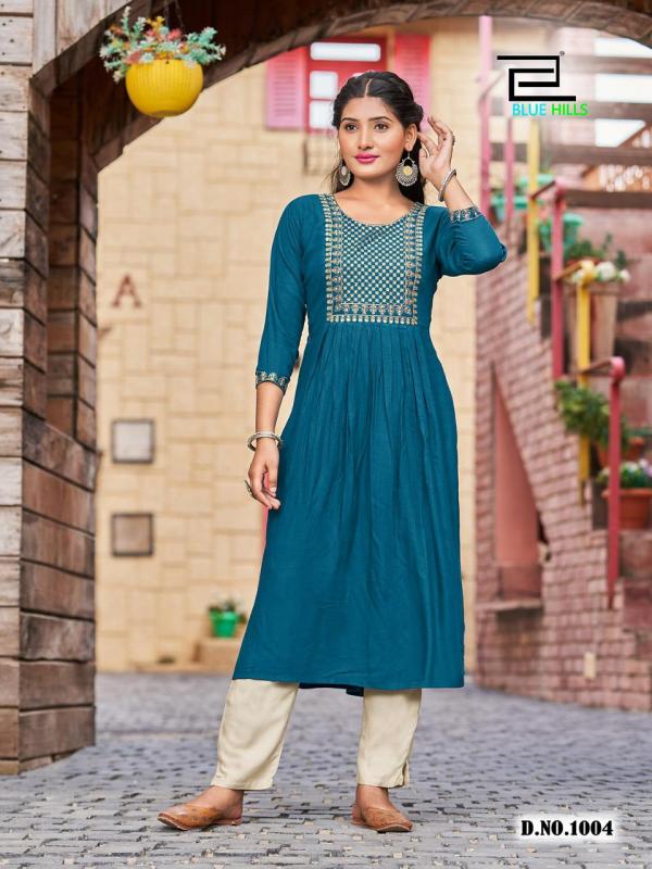 Blue Hills Classic Vol 15 Rayon Designer Plus Size Kurti Collection