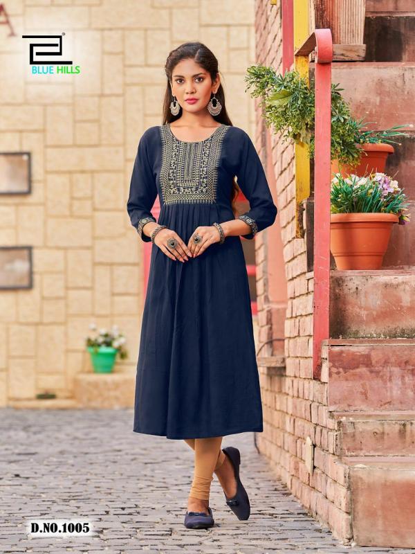 Blue Hills Classic Vol 15 Rayon Designer Plus Size Kurti Collection