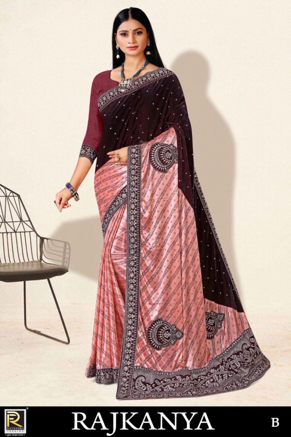 Ronisha Rajkanya Stylist Wear Lycra Saree Collection
