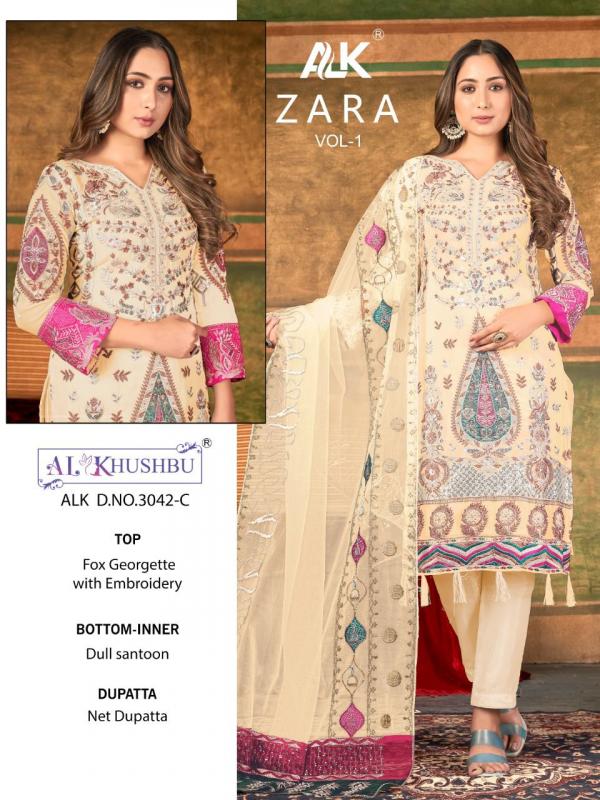 al khushbu zara vol 1 georgette attractive look salwar suit catalog