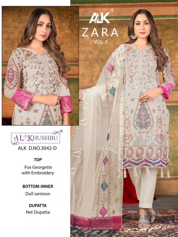 al khushbu zara vol 1 georgette attractive look salwar suit catalog