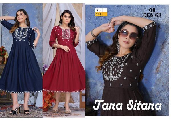 Trendy Tara Sitara Heavy Rayon Anarakli Kurti Collection