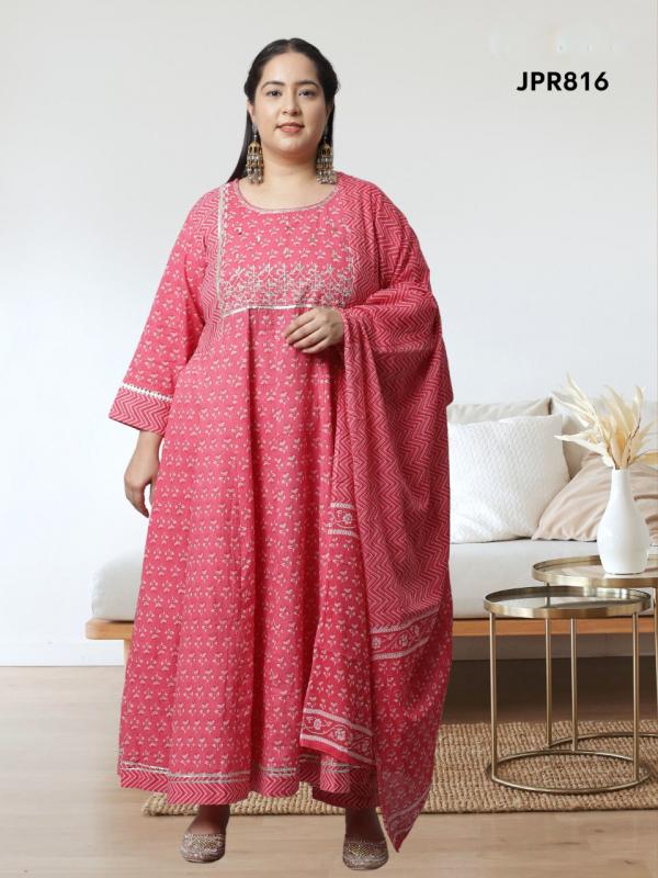 Trendy Printed 103 Plus Size Kurti Pant With Dupatta Collection