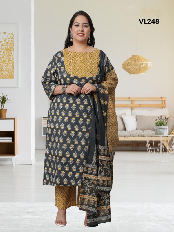 Trendy Printed 103 Plus Size Kurti Pant With Dupatta Collection