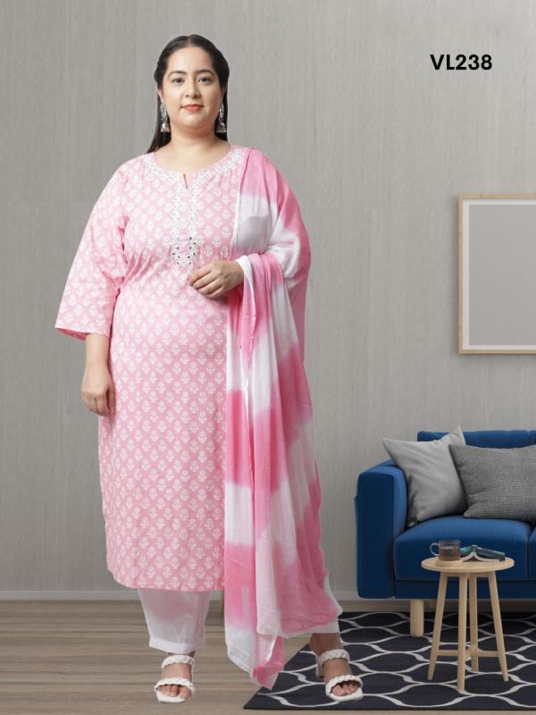 Trendy Printed 103 Plus Size Kurti Pant With Dupatta Collection