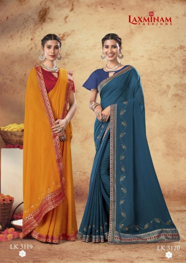 Laxminam Sprite Designer Wear Vichitra Silk Saree Collection