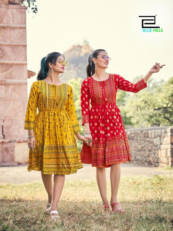 Blue Hills Show Off Vol 3 Rayon Print  Tunic Style Kurti Collection