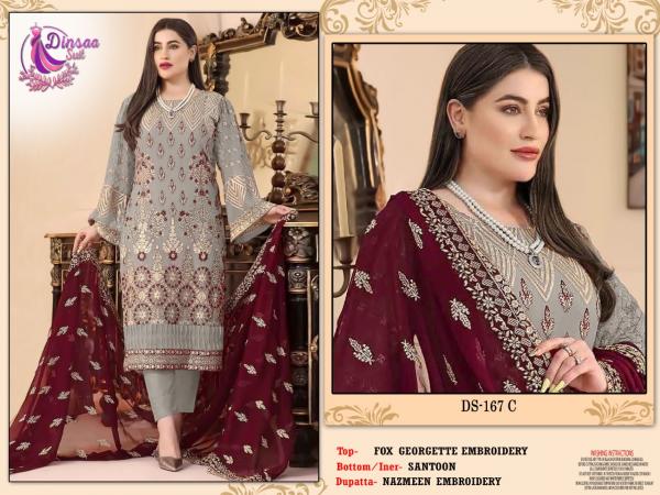 dinsaa d no s 167 a b c d georgette grace ful look salwar suit catalog