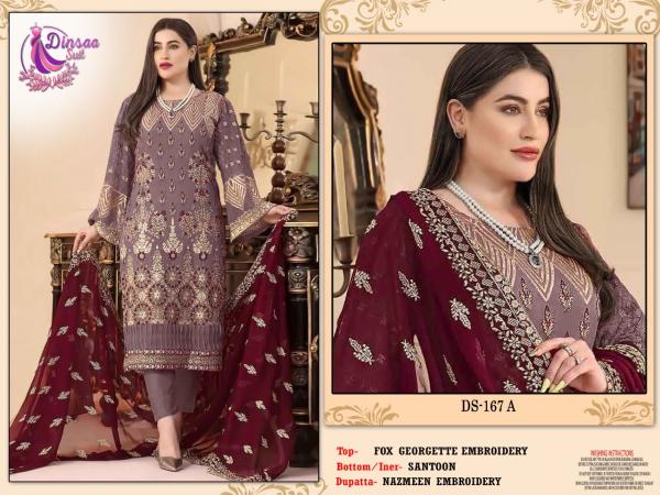 dinsaa d no s 167 a b c d georgette grace ful look salwar suit catalog